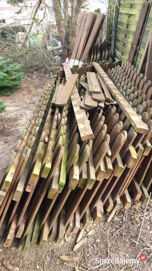 Płot Drewniany uliczka Furtka Brama kotwy Belki wielkopolskie