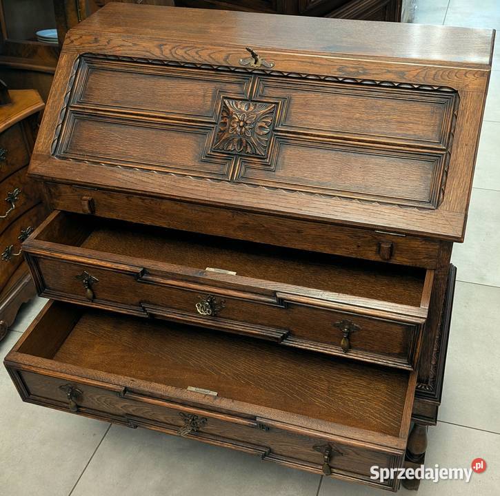 piękny dębowy sekretarzyksklep Dąbrowa Górnicza Meble sprzedam