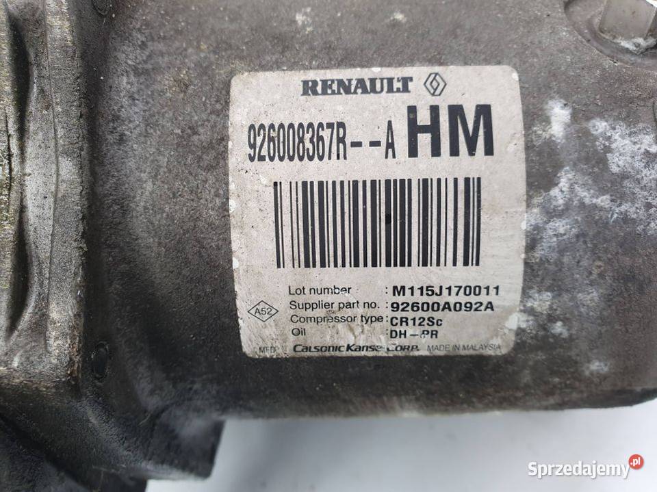 SPRĘŻARKA KLIMATYZACJI DACIA LODGY 926008367R Lipno