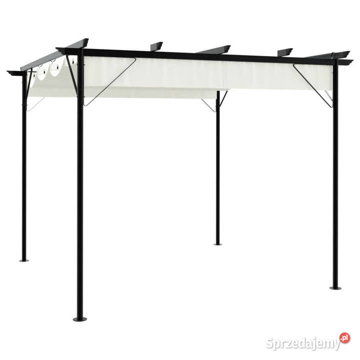 Pergola ze zwijanym dachem śmietankowa 3x3 m mazowieckie