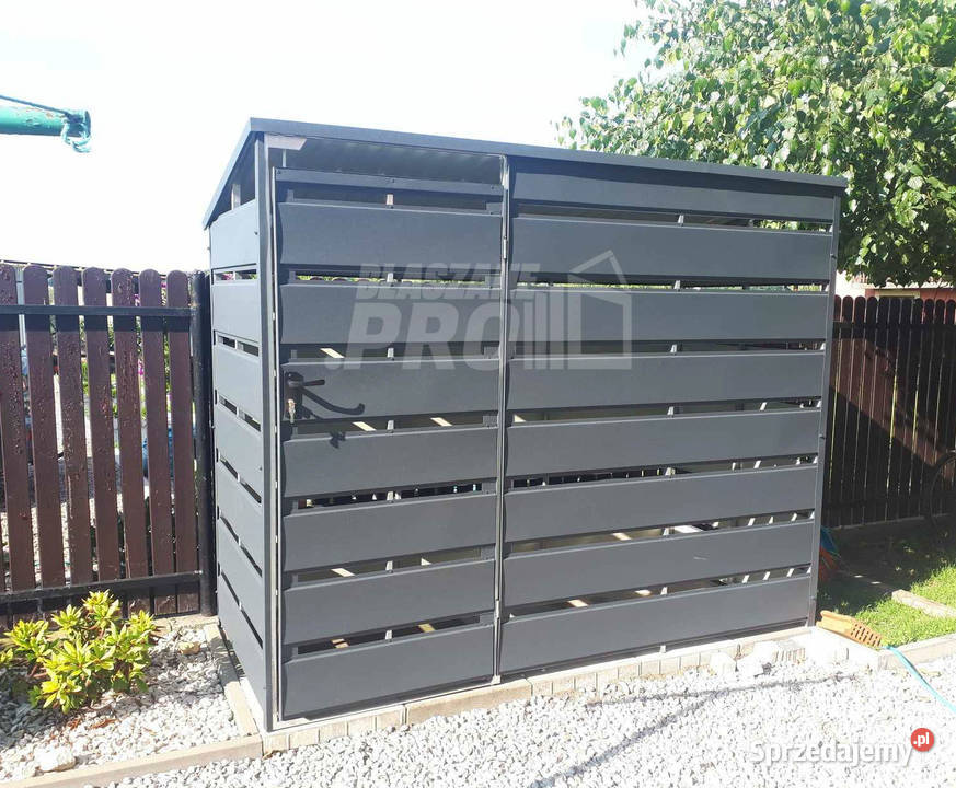 Wiata śmietnikowa spad tył 25x06m Antracyt