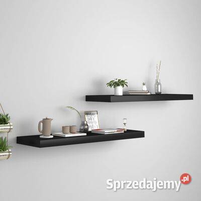vidaXL Półki ścienne 2 czarne 80 x 235 x 38 Warszawa