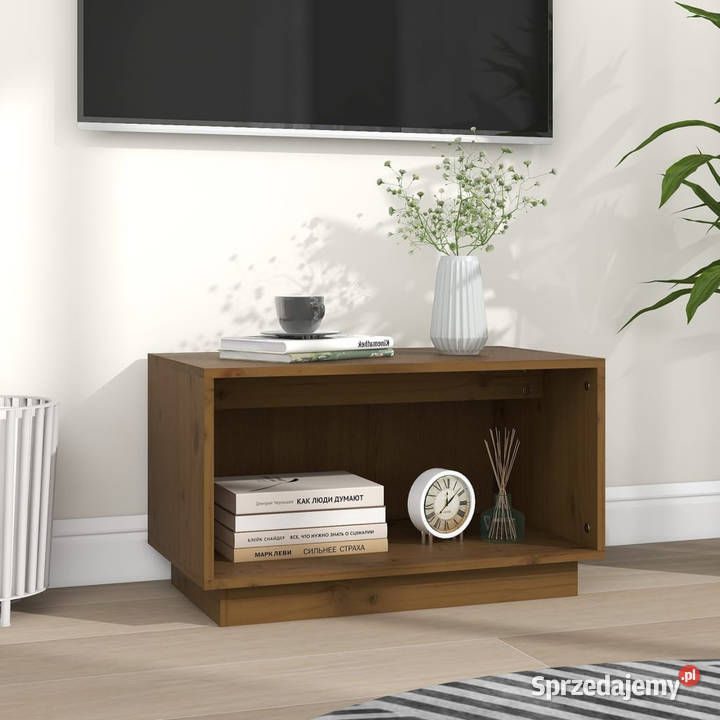 Szafka pod TV miodowy brąz 60x35x35 lite drewno RTV mazowieckie sprzedam