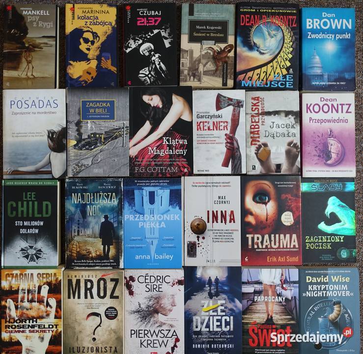 Zestaw kryminał thriler 24 książek Proza i poezja Kętrzyn