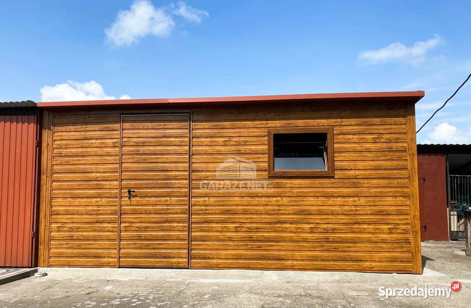 DOMEK OGRODOWY SCHOWEK GARAŻ BLASZANY 6X3 DRZWI