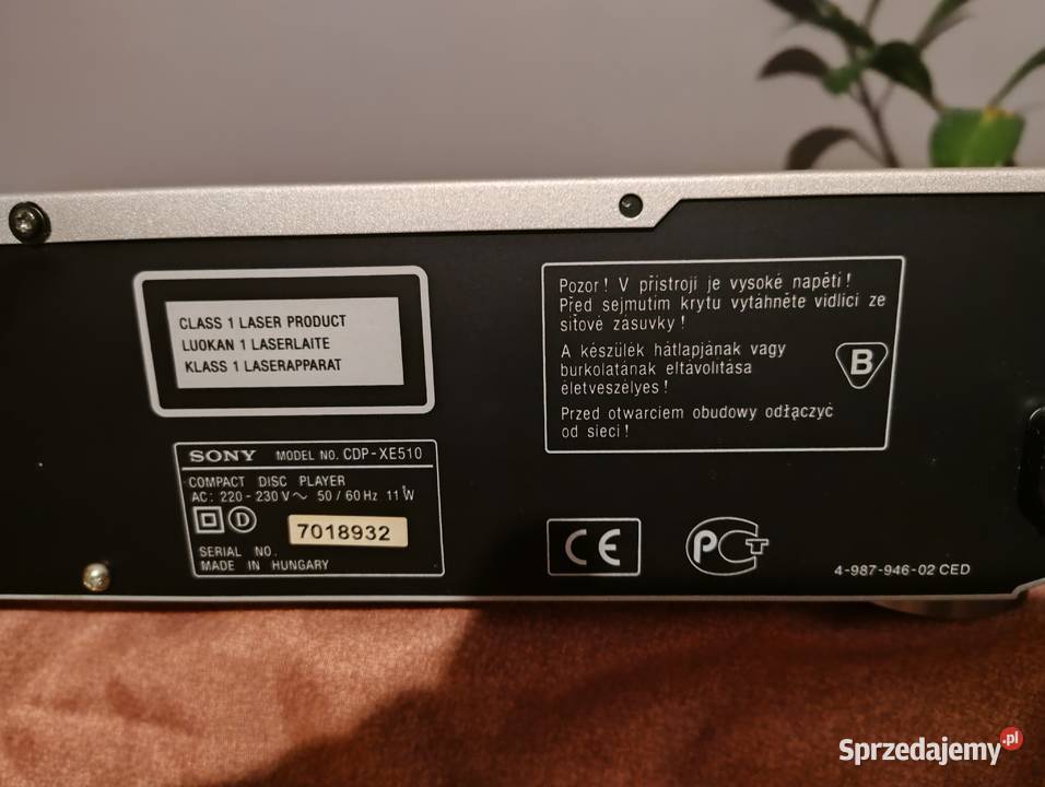 Sprzedam odtwarzacz CD sony cdp xe model 510 w Trzebuska