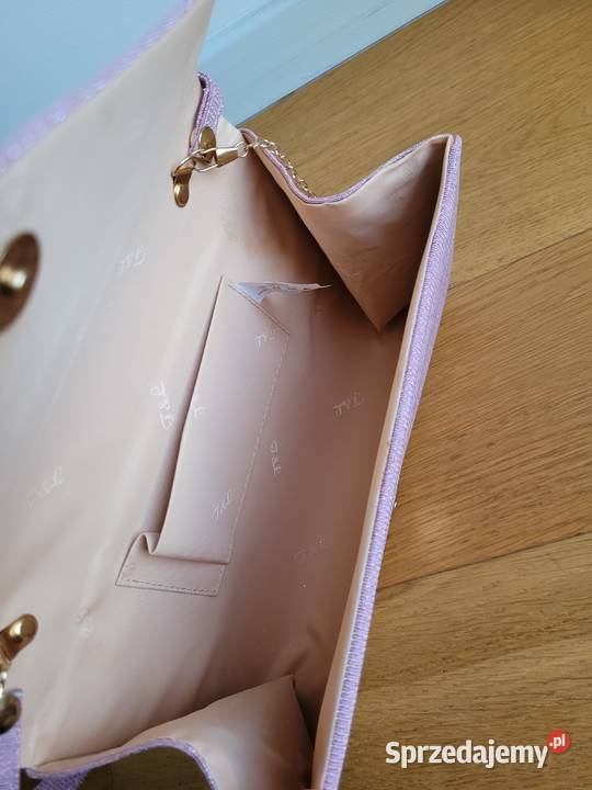 Różowa torebka kopertówka błyszcząca wieczorowa Liszki