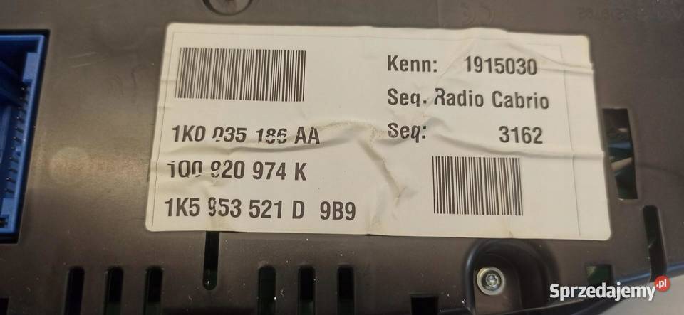 VW EOS LICZNIK ZEGARY MPHKMH ANGLIK 1Q0920974K dolnośląskie