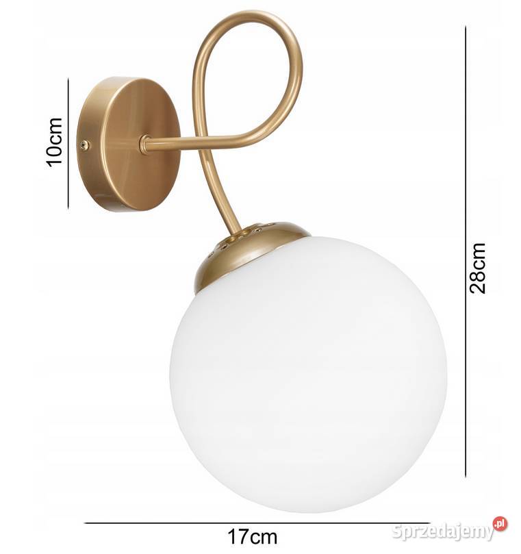 KINKIET ŚCIENNY SZKLANA KULA LOFT Lampa złota podlaskie Choroszcz