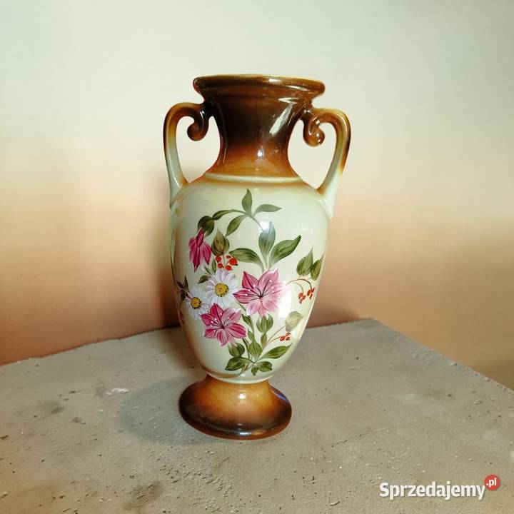 Wazon ceramiczny PRL Tulowice ręcznie malowany Opole