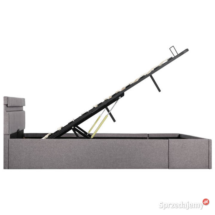 Rama łóżka z podnośnikiem i LED taupe tkanina 211cm Warszawa