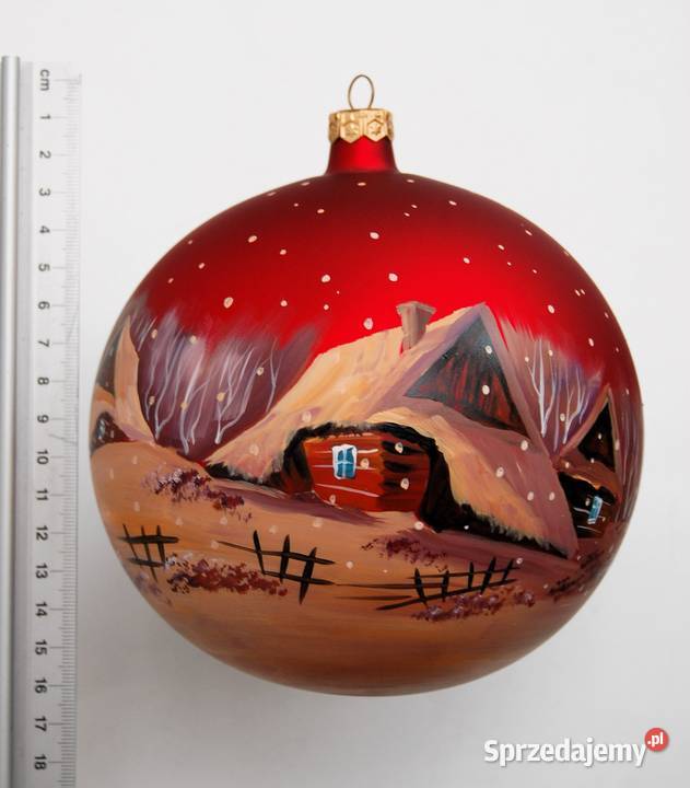 Bombka szklana ręcznie malowana 15 pejzaż Lublin