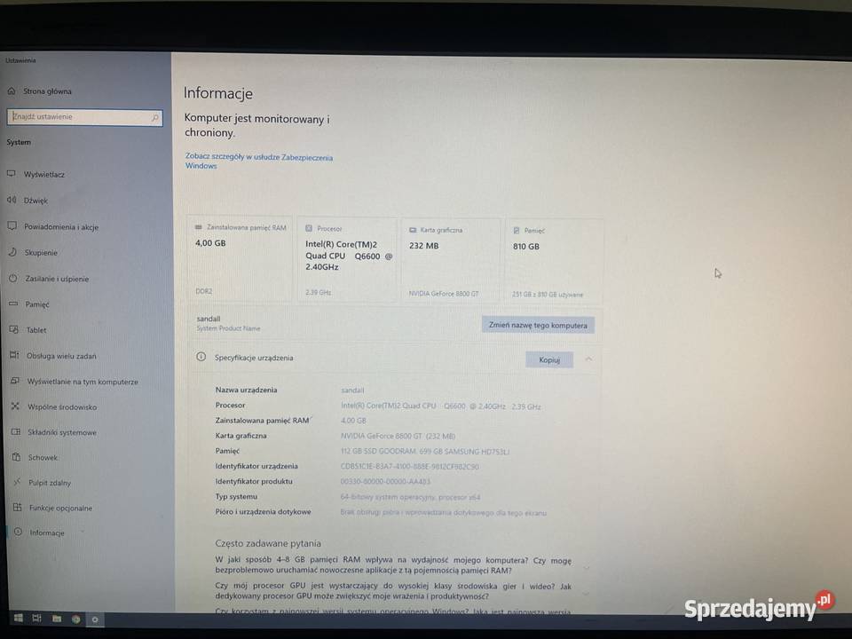 Komputer stacjonarny Małomice sprzedam