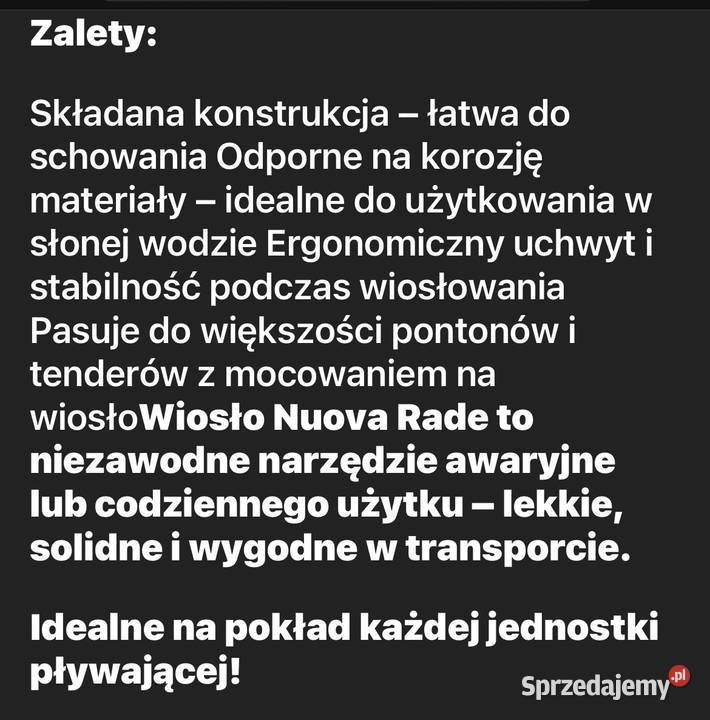 Wiosło aluminiowe 185 podkarpackie Nisko