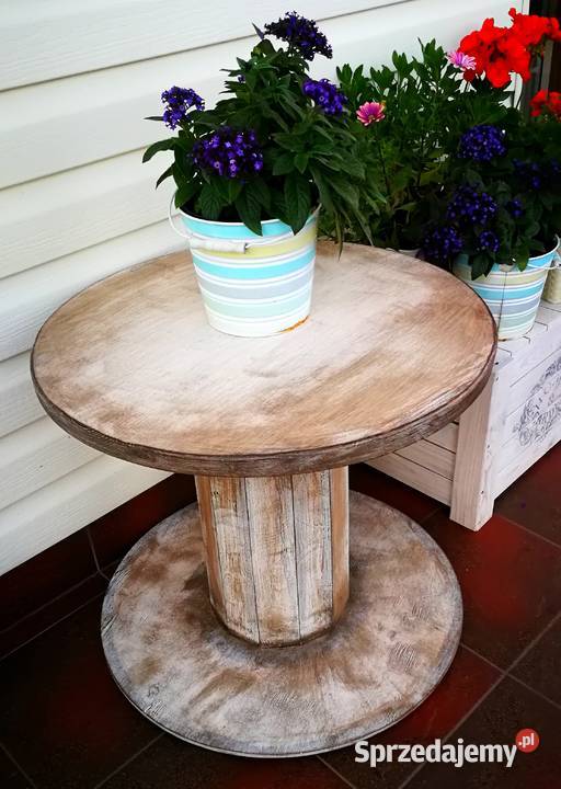 Stolik drewniany ze szpuli ława drewniana stolik Radków