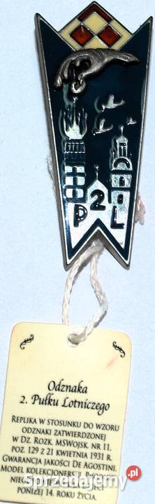 Odznaka 2 Pułk Lotniczy II RP REPLIKA Militaria Antyki, Sztuka, Kolekcje mazowieckie Warszawa