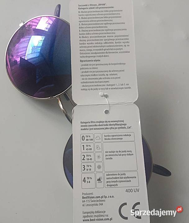 Okulary przeciwsłoneczne NEVE Okrągłe Lenonki Filtr UV-400 kat. 3