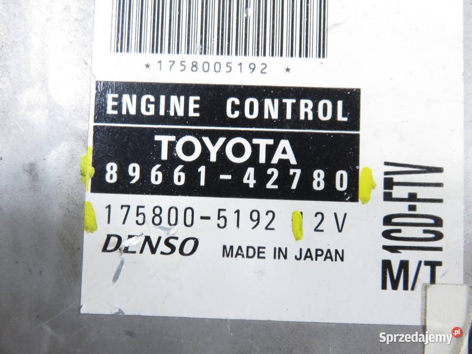 STEROWNIK TOYOTA RAV 4 II 20 D4D 8966142780 małopolskie