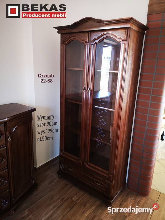 Stylowa Witryna Biblioteczka 90 OPEN Dąb Orzech Olkusz