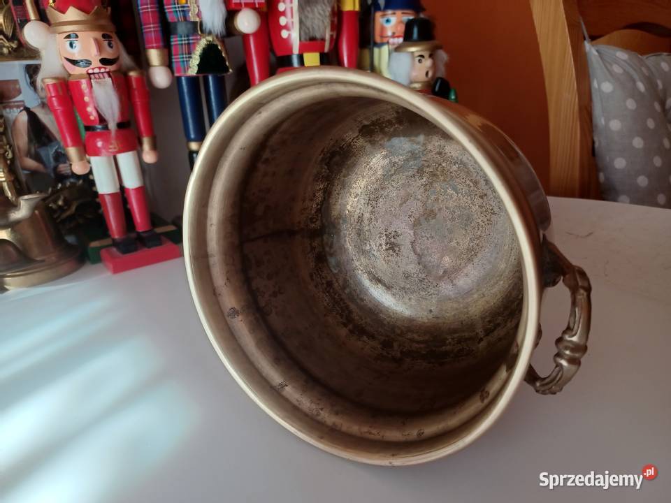 Duża mosiężna donica Poznań