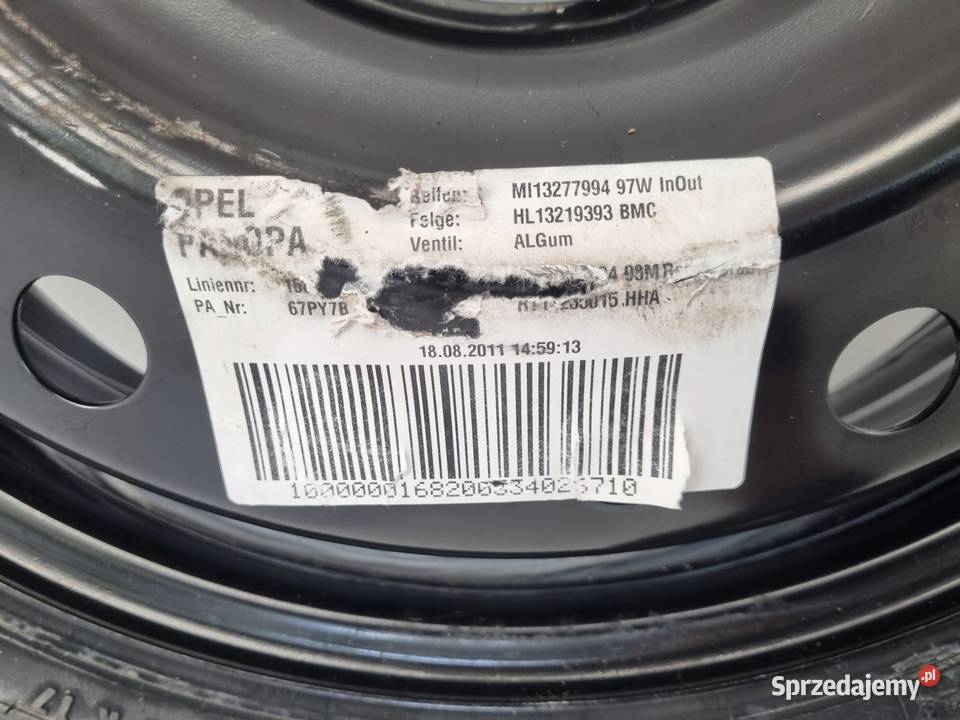 KOŁO DOJAZDOWE Opel Insignia A 12570 R17 5x120 Chełm