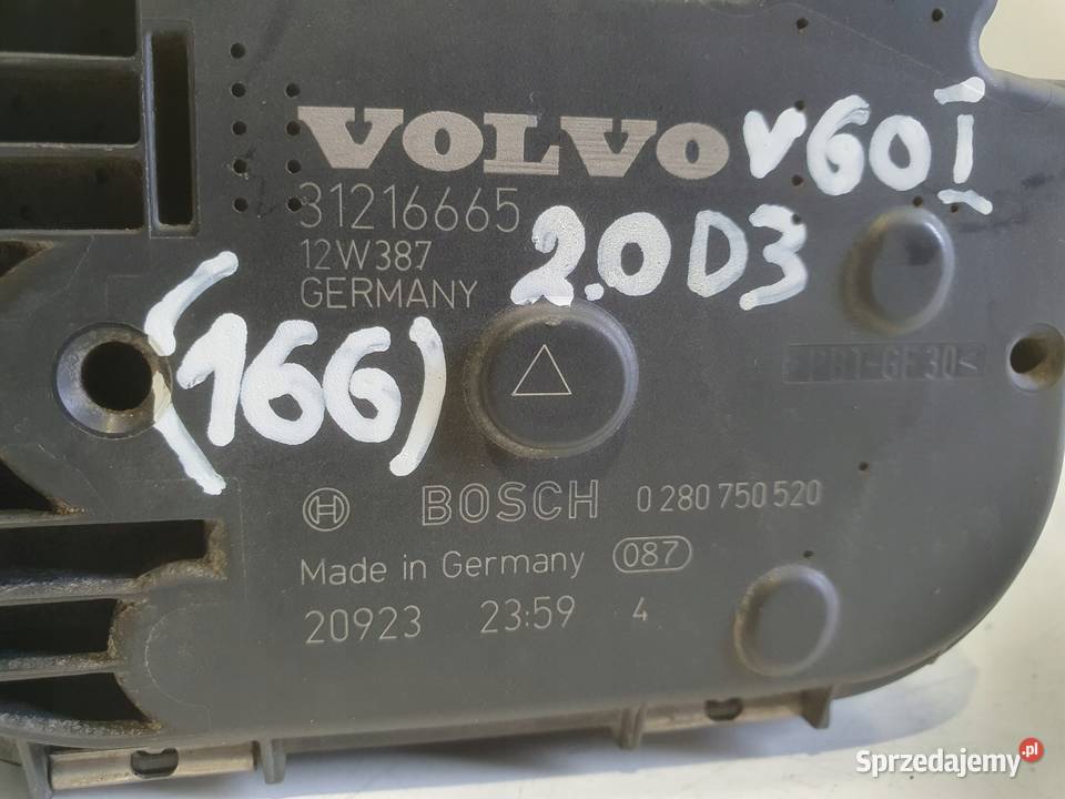 PRZEPUSTNICA Volvo S60 II V60 20 D D3 31216665 Przepustnice