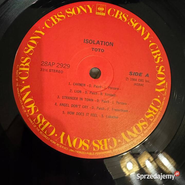 Toto Isolation EXNM Japan Obi LP 1984 CbsSony