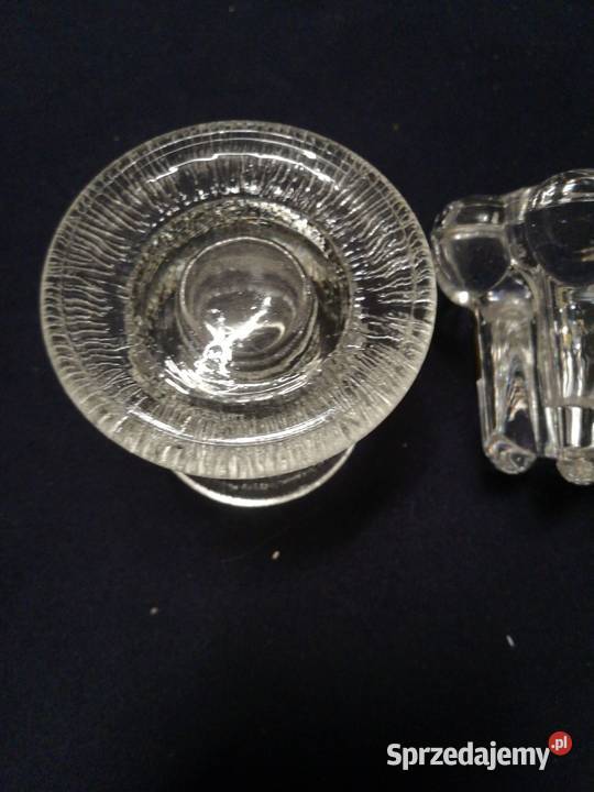 Dwa swieczniki Ząbkowice szklane małe Choszczno