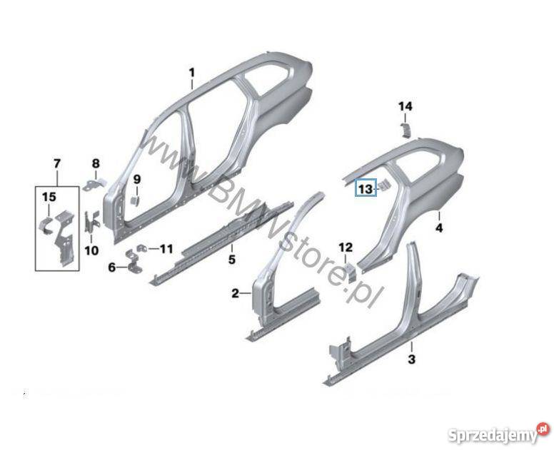 BMW F11 F11N blacha wzmacniająca słupka C lewa Pilzno sprzedam