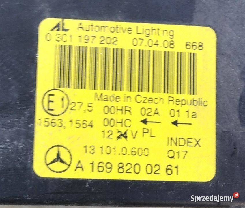 MERCEDES A KLASA W169 LAMPA PRAWA sprzedam