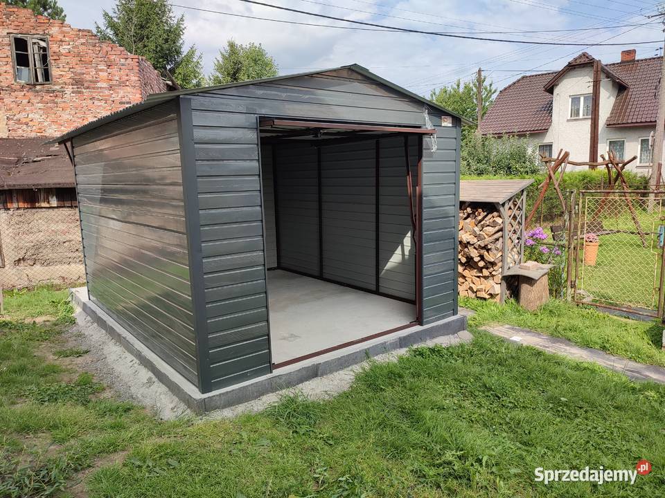 Biały Garaż Blaszany 4x6m Dwuspadowy z Montażem Ostrołęka