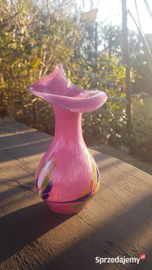 Kolorowy szklany wazon Myszków