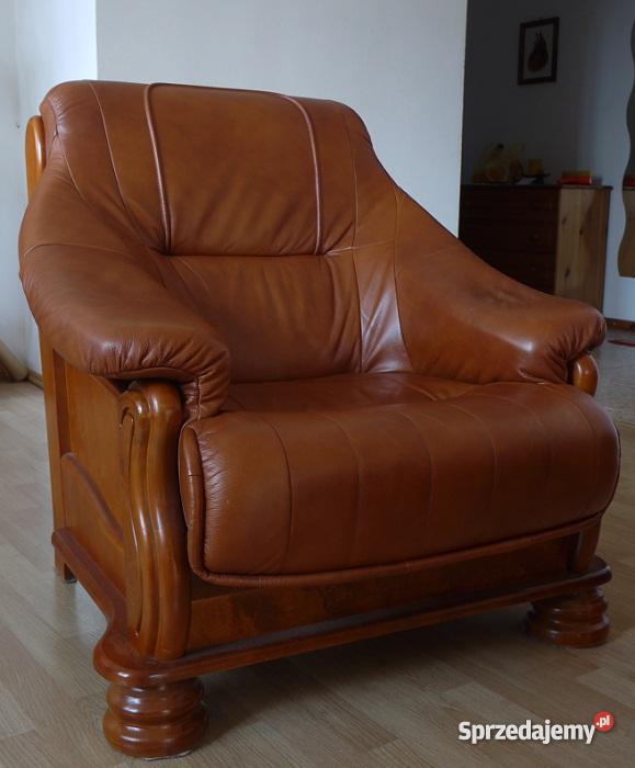 wypoczynkowy 311 SKÓRA fotel sofa KRAKÓW swarzę brązowy/beżowy Kraków sprzedam