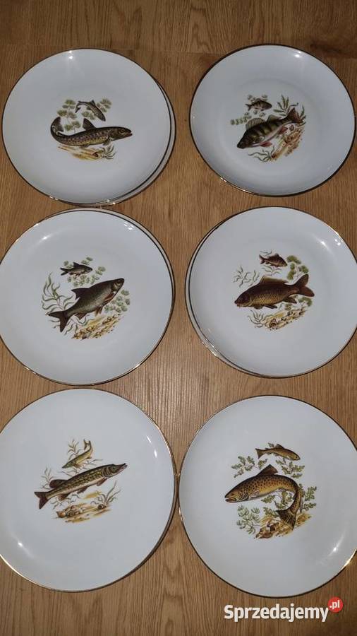 Talerze do ryb Porcelana Francuska Limoges wielkopolskie Wola Podłężna