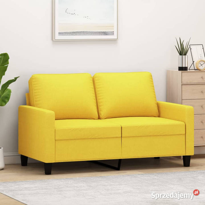 Sofa 2osobowa jasnożółta 120 tapicerowana Warszawa