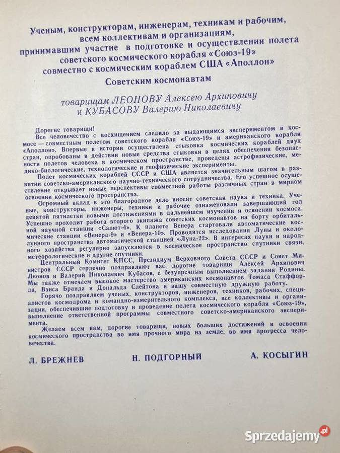 Sojuz Apollo kosmonautyka kosmos rakiety misje Kraków