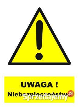 Naklejka Uwaga Niebezpieczeństwo GF066 Biuro sprzedam