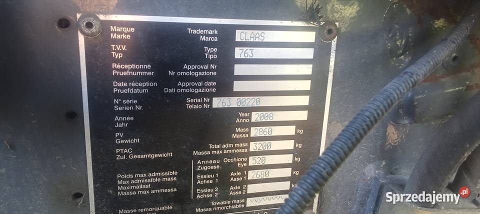 Siłownik otwierania komory prasy Claas Rolland