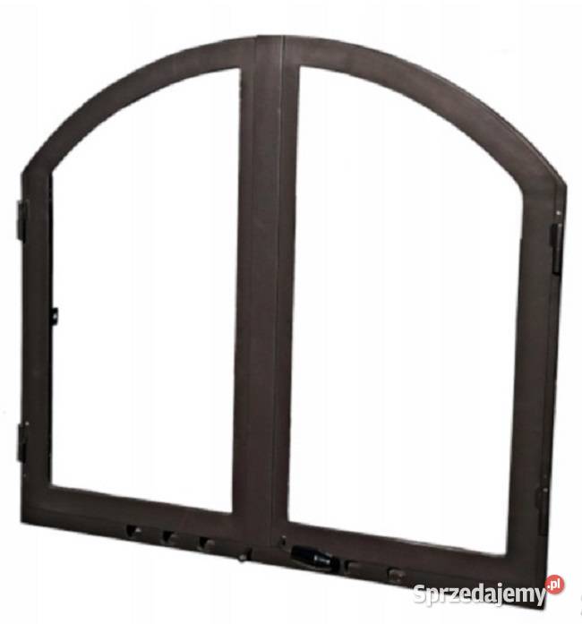 Drzwiczki drzwi kominkowe stalowe PÓŁOKRĄGŁE