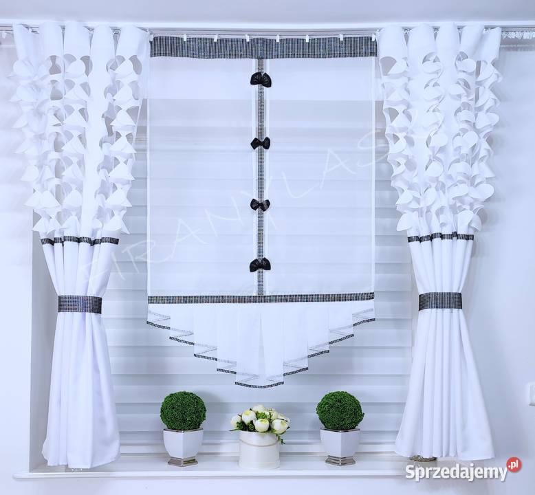 Zestaw do okna panel i zasłony FIRANKI Firany Łomża