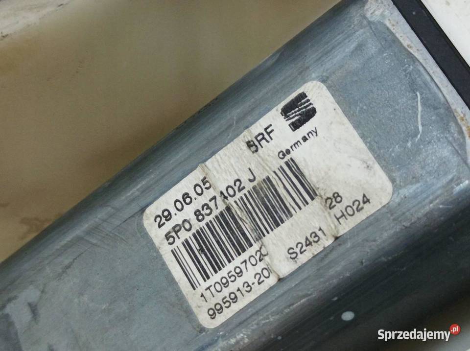 MECHANIZM SZYBY PRAWY PRZÓD EU 1K0959792H Seat