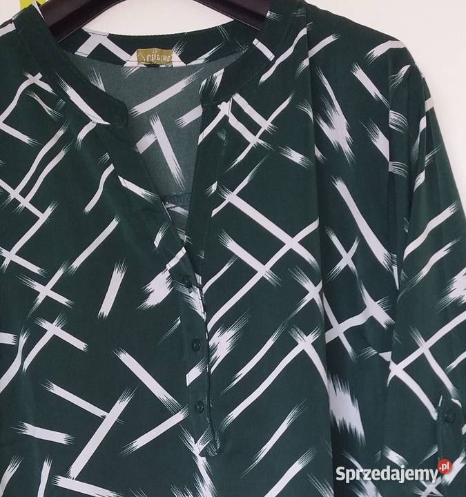 LXL4648 Bluzka tunika nowa zieleń biel Gliwice