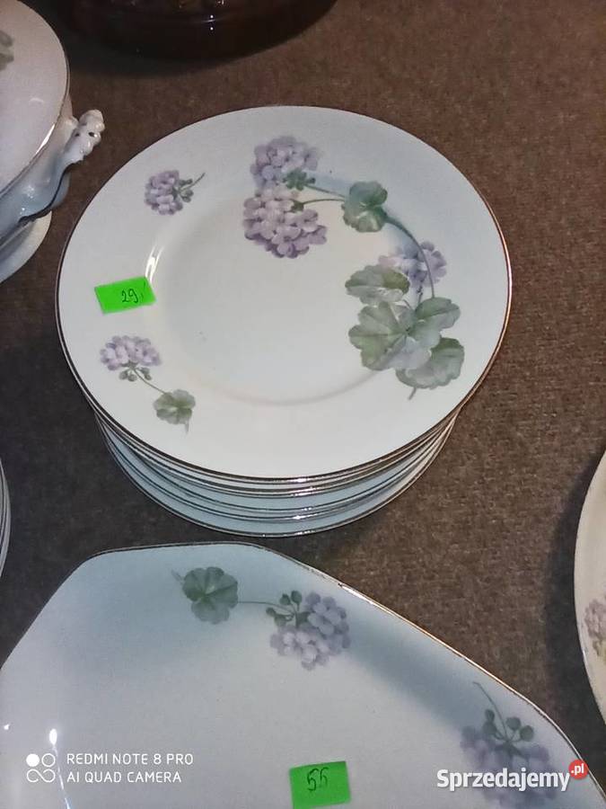 serwis obiadowy Z kwiatem hortensji Gdynia sprzedam