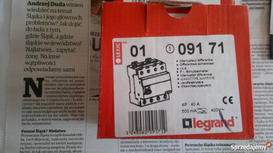 wyłącznik różnicowoprądowy 500mA śląskie Dąbrowa Górnicza
