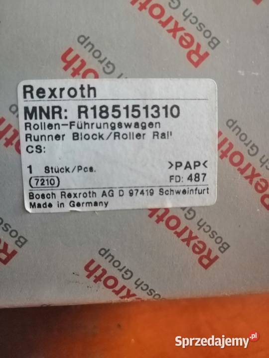 Łożysko Liniowe Wózek Liniowy Rexroth R185151310 kujawsko-pomorskie Bydgoszcz
