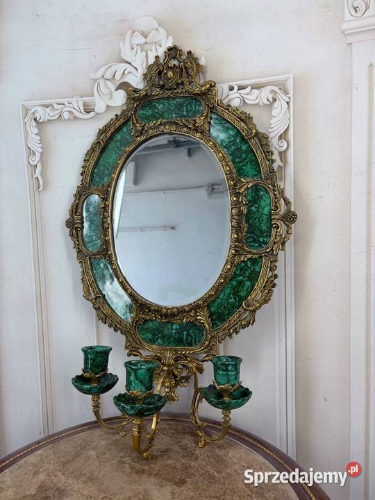 Lustro Porcelana Brąz Sygnowane Porcelanowa Rama Lustra Kraków