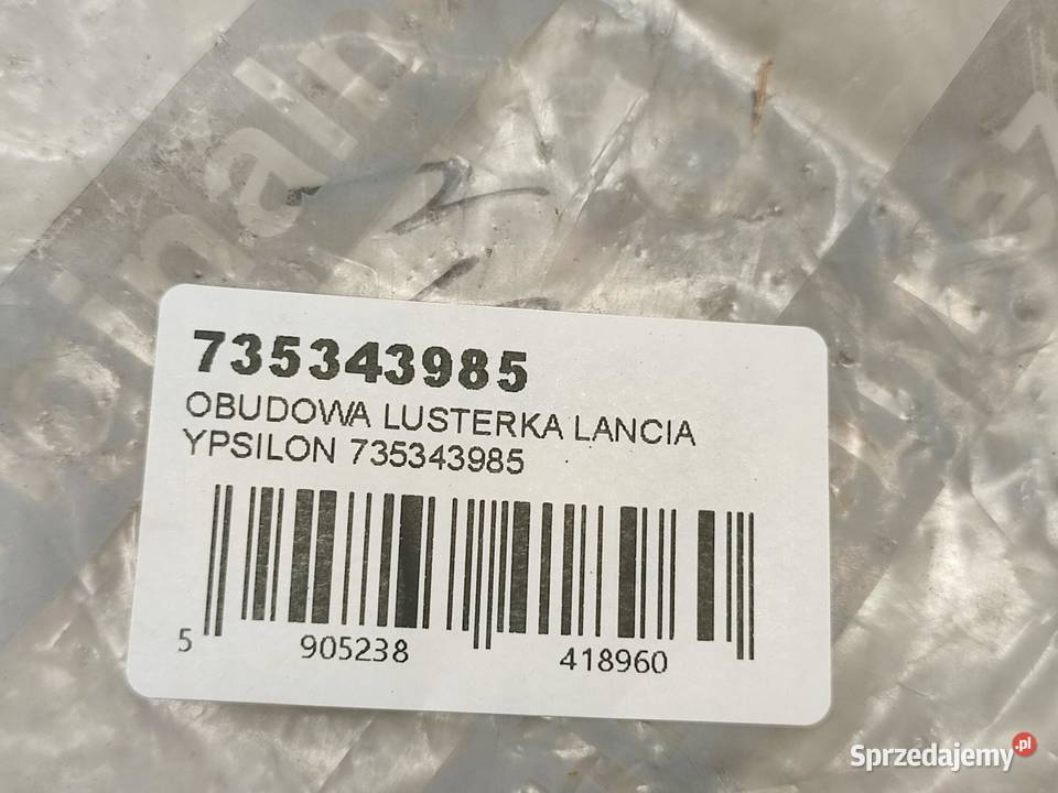 OBUDOWA LUSTERKA LEWA LANCIA YPSILON 2011 NOWA osobowe