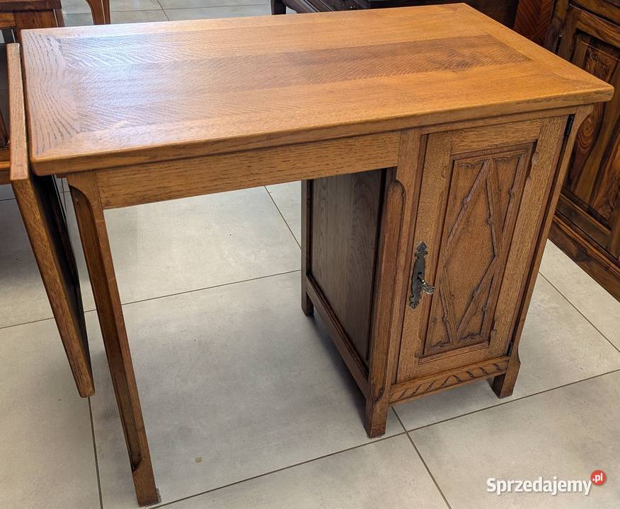 Piękne dębowe nieduże biurko z rozkładanym Dąbrowa Górnicza