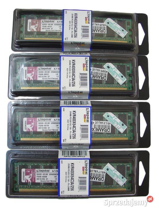 Pamięć RAM Kingston KVR400X64C3A256 komplet 4 Pamięci łódzkie Łódź