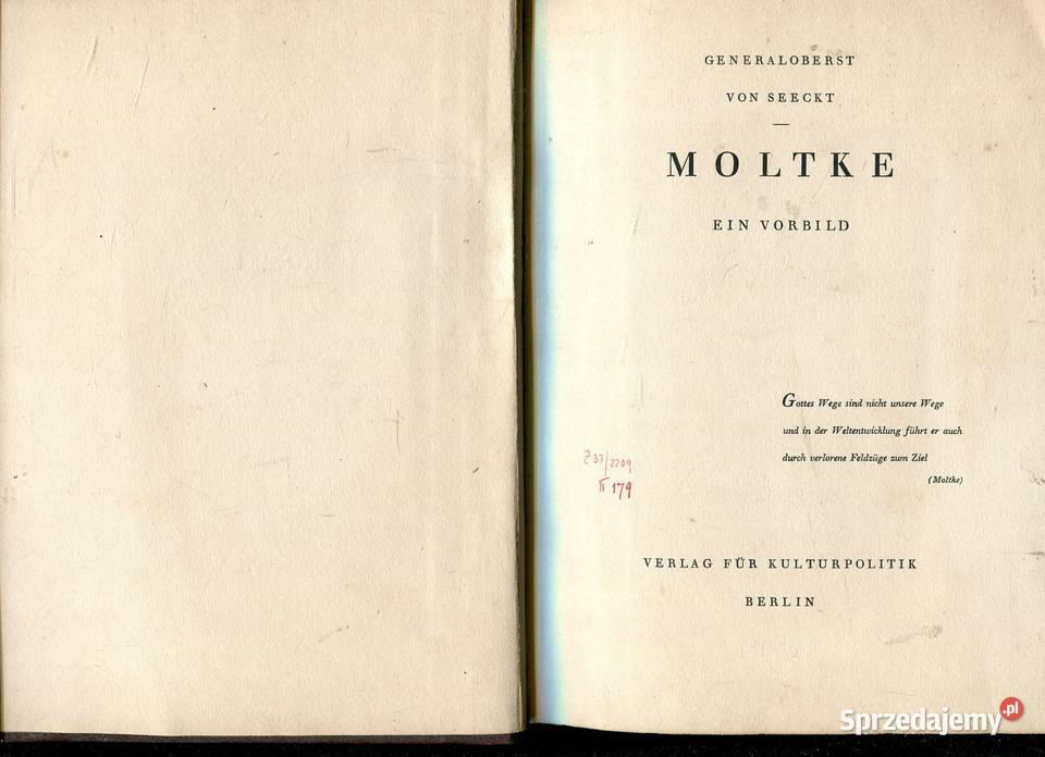 Moltke ein Vorbild Generaloberst von Seckt Pozostałe Szczecin